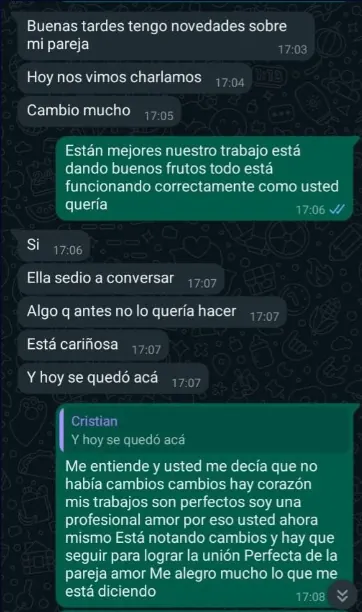 Testimonio real — retorno de pareja exitoso